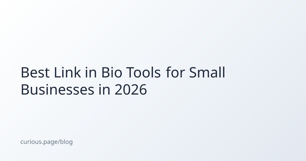Best Link in Bio Tools for Small Businesses in 2026